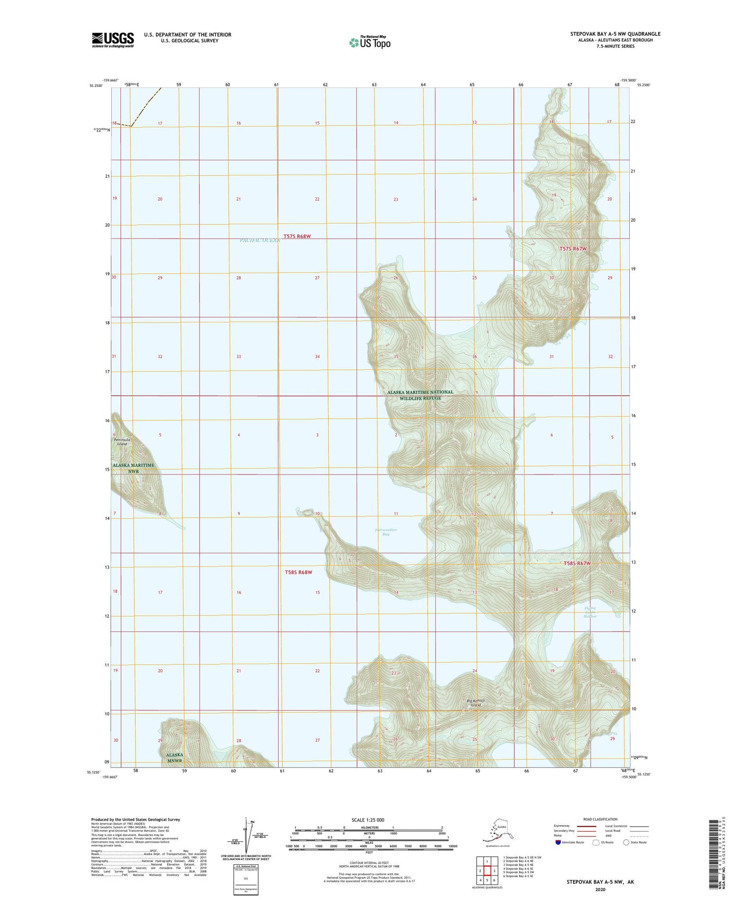 Stepovak Bay A-5 NW Alaska US Topo Map Image
