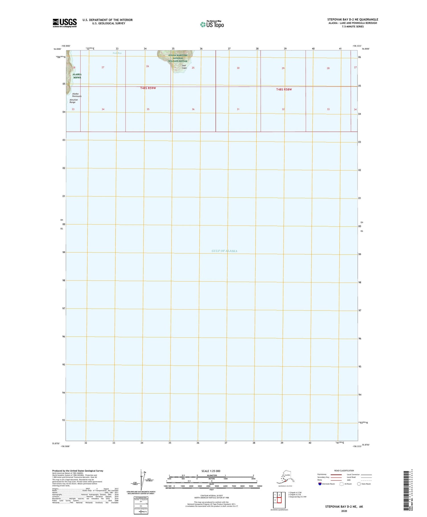 Stepovak Bay D-2 NE Alaska US Topo Map Image