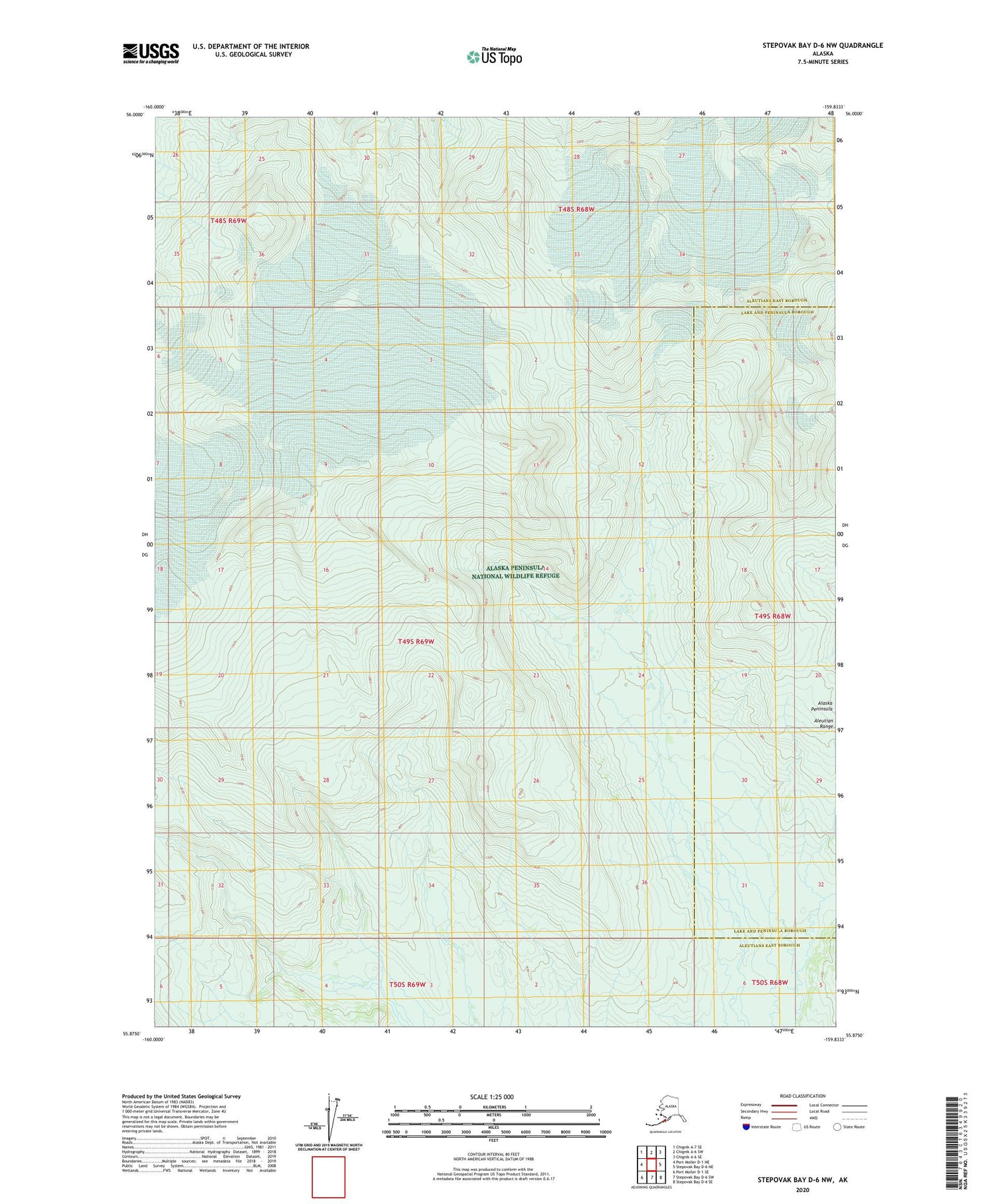 Stepovak Bay D-6 NW Alaska US Topo Map Image