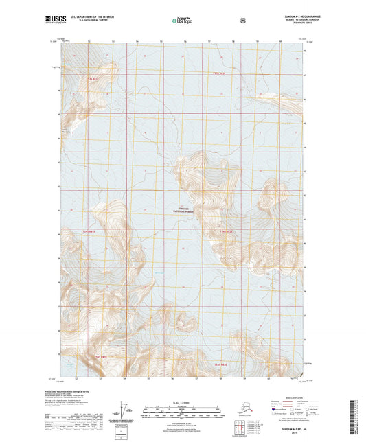 Sumdum A-2 NE Alaska US Topo Map Image