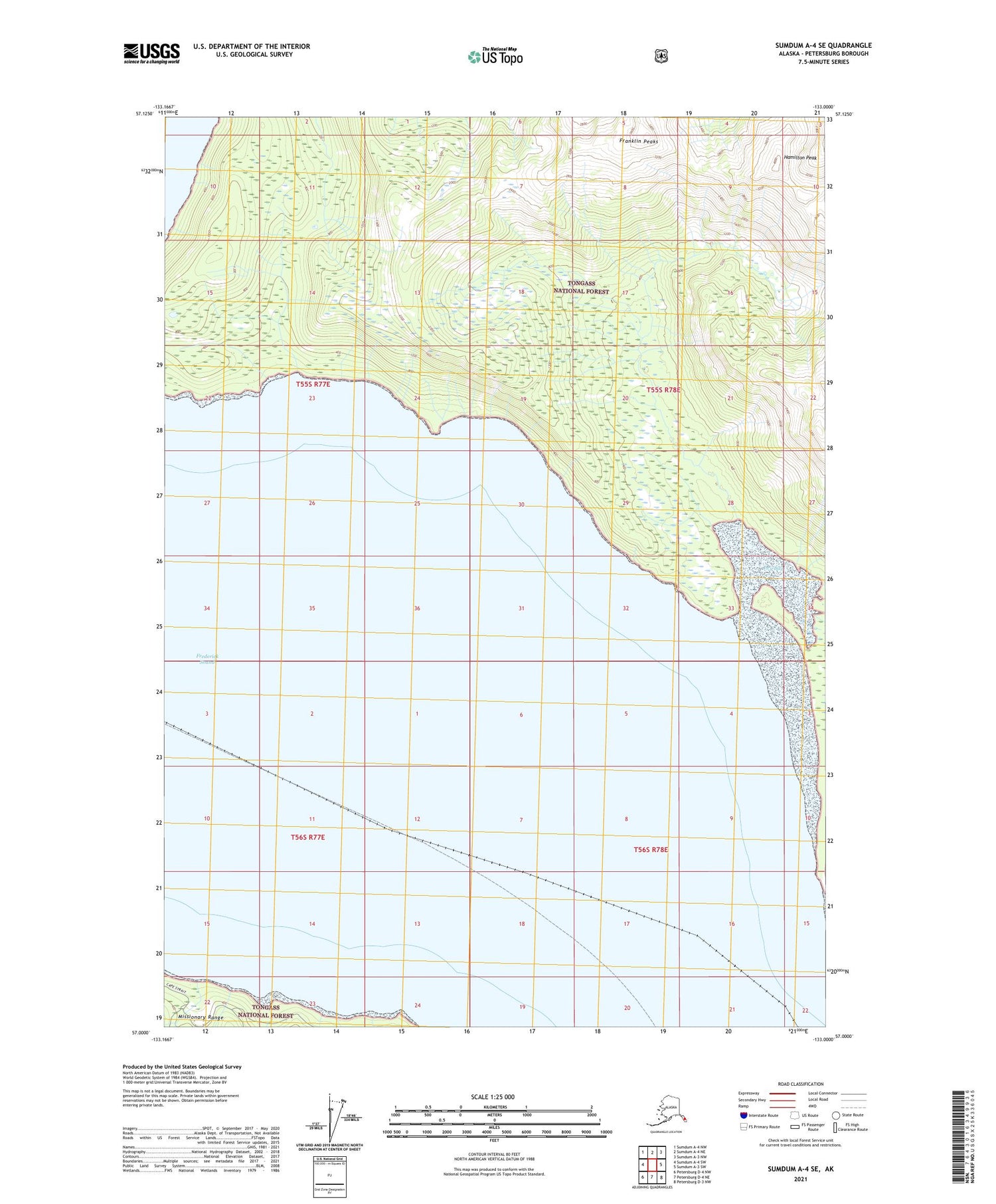 Sumdum A-4 SE Alaska US Topo Map Image