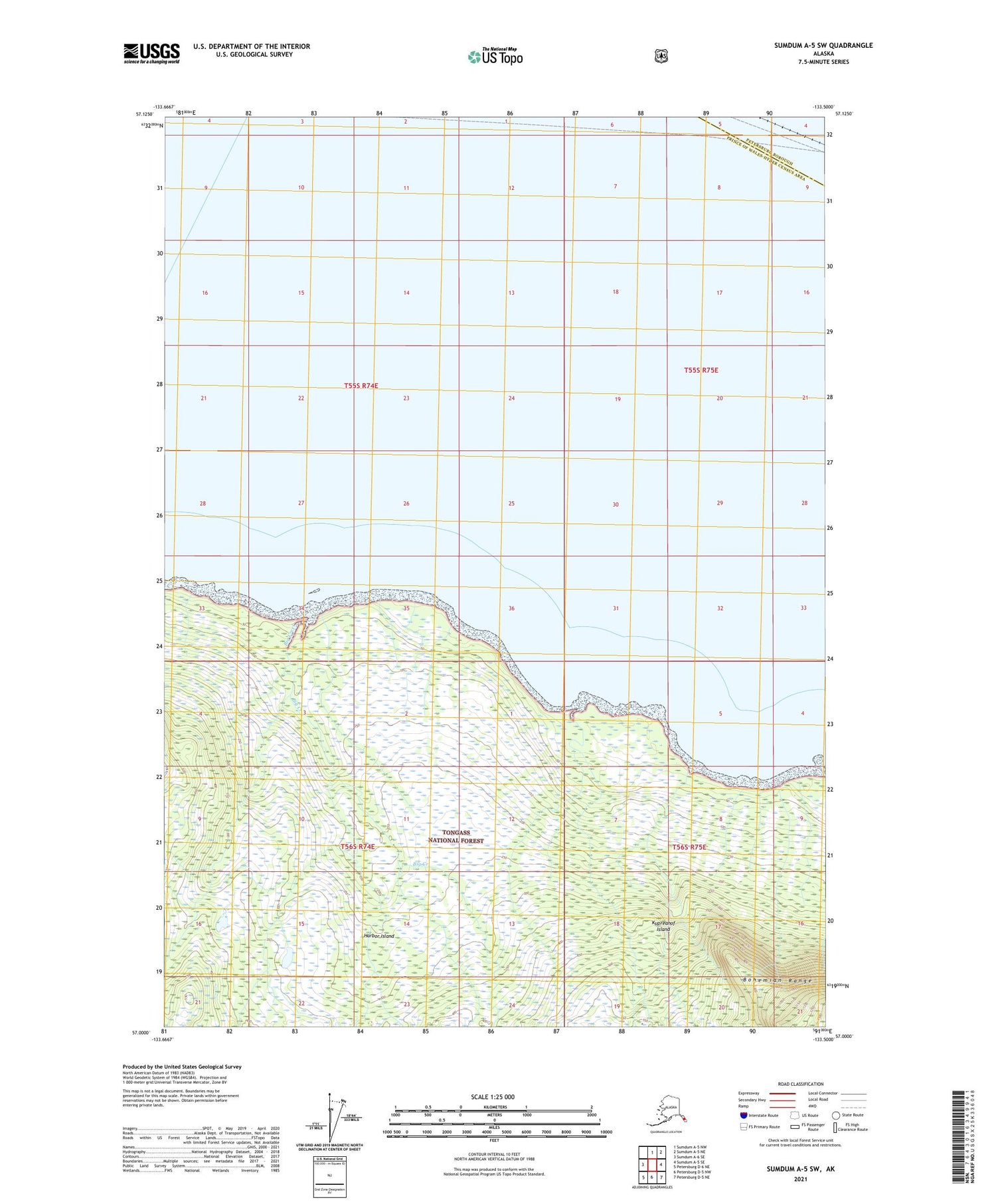Sumdum A-5 SW Alaska US Topo Map Image