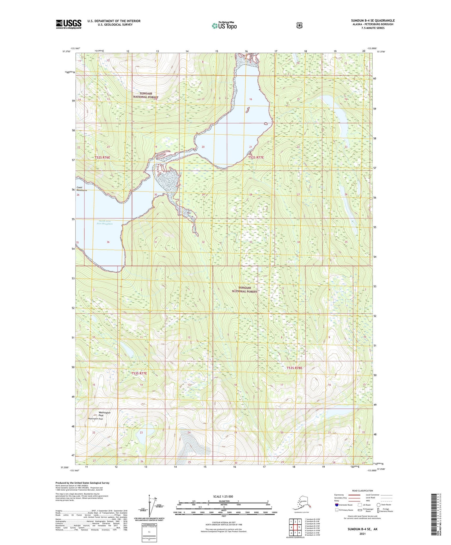 Sumdum B-4 SE Alaska US Topo Map Image