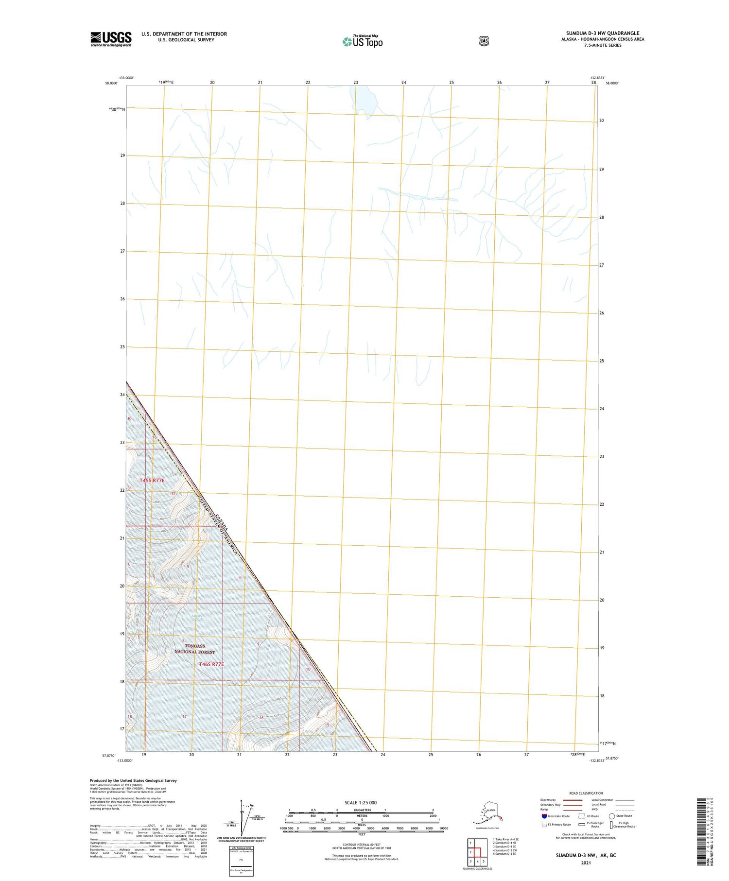Sumdum D-3 NW Alaska US Topo Map Image