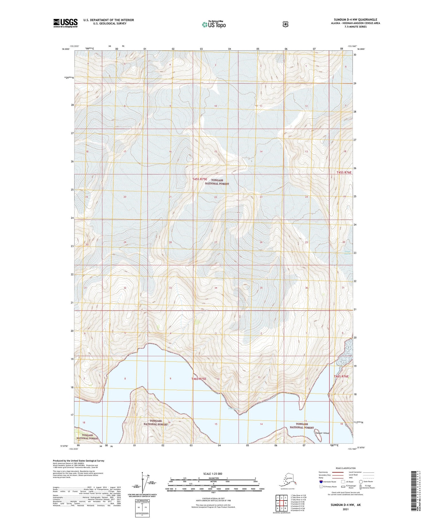 Sumdum D-4 NW Alaska US Topo Map Image