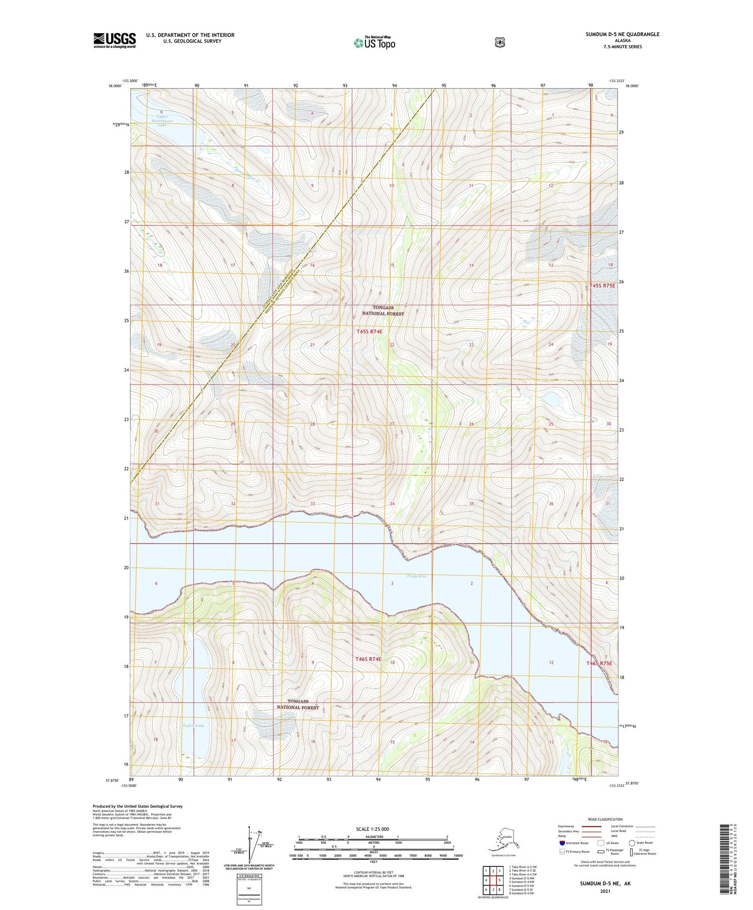 Sumdum D-5 NE Alaska US Topo Map Image