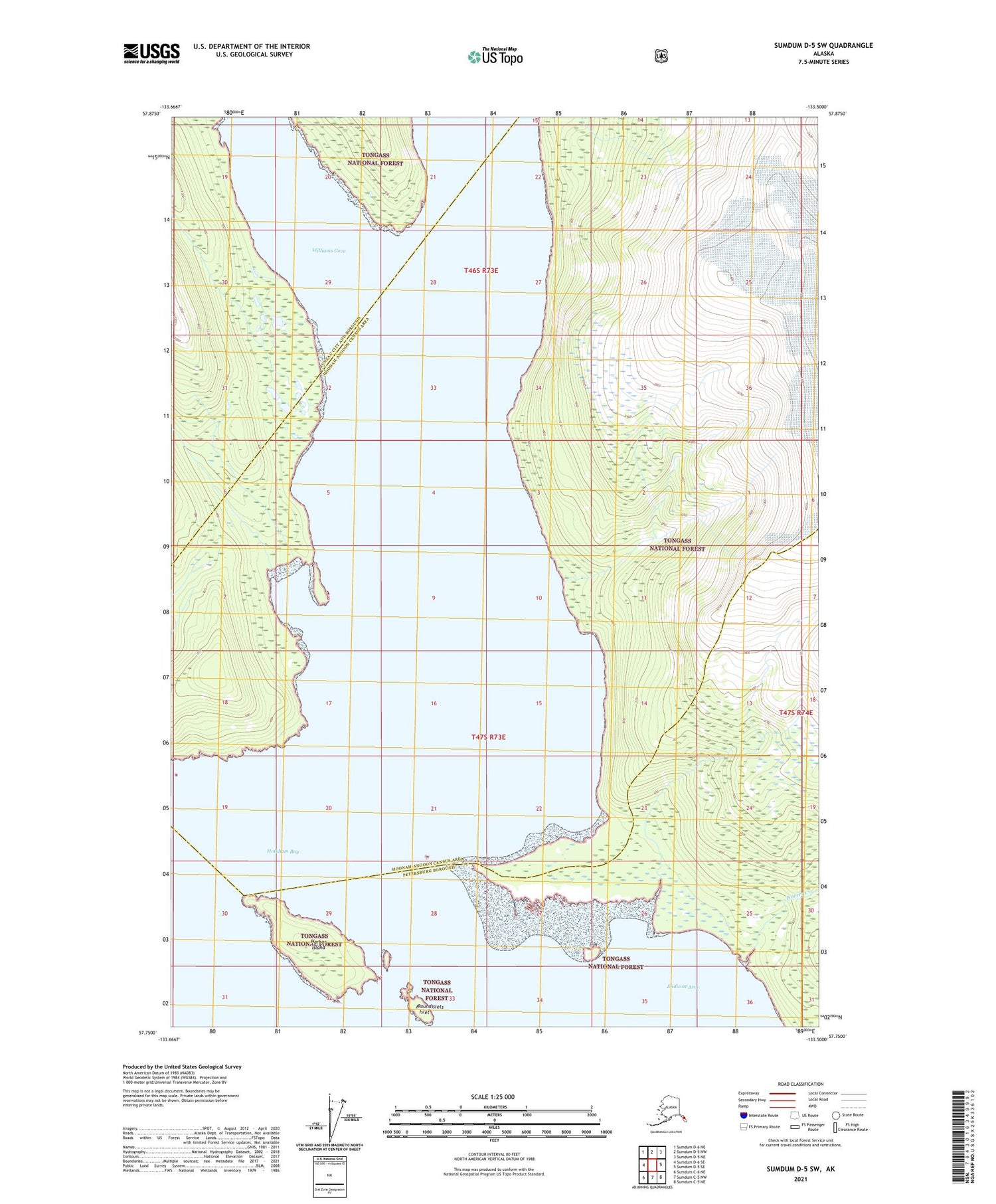 Sumdum D-5 SW Alaska US Topo Map Image