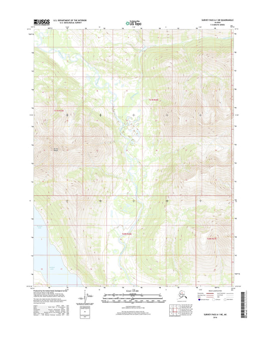 Survey Pass A-1 NE Alaska US Topo Map Image