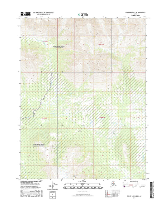 Survey Pass A-2 SW Alaska US Topo Map Image