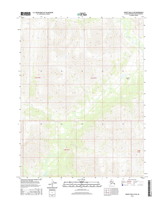 Survey Pass A-5 NE Alaska US Topo Map Image