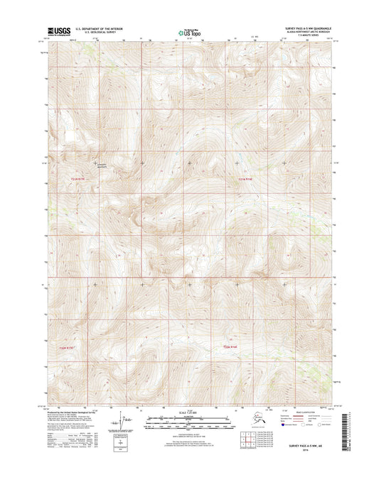 Survey Pass A-5 NW Alaska US Topo Map Image