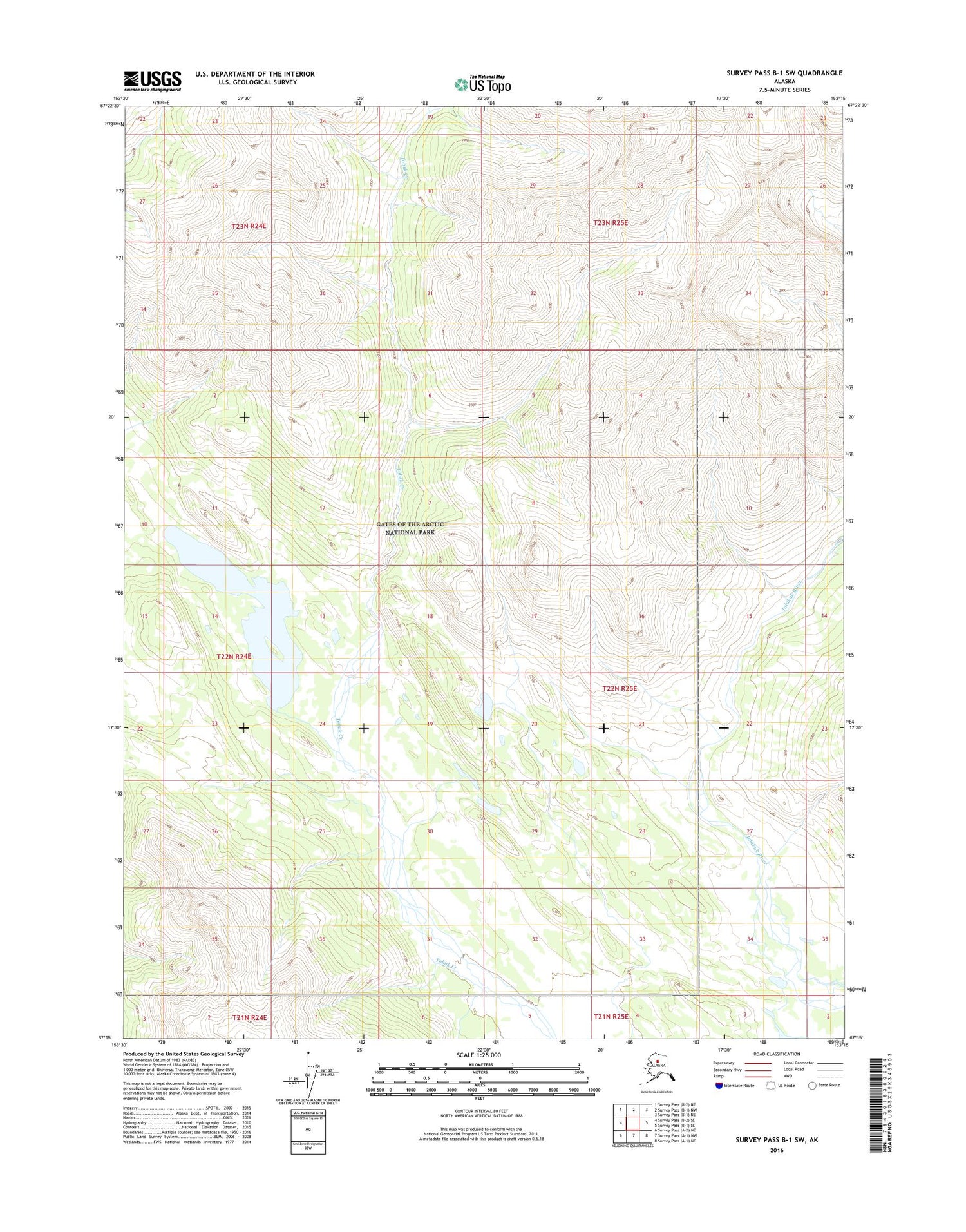 Survey Pass B-1 SW Alaska US Topo Map Image