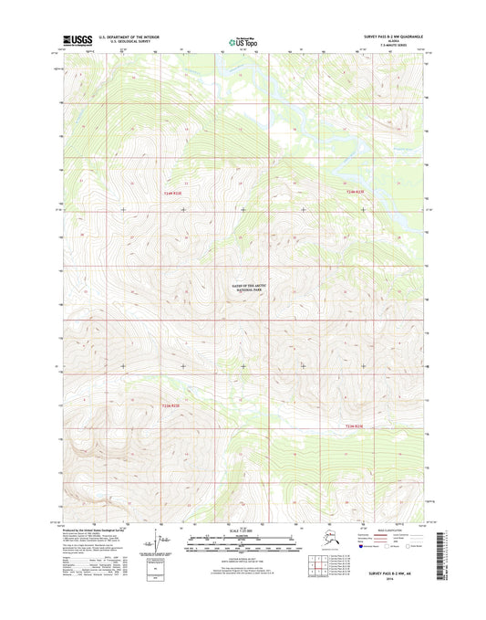 Survey Pass B-2 NW Alaska US Topo Map Image