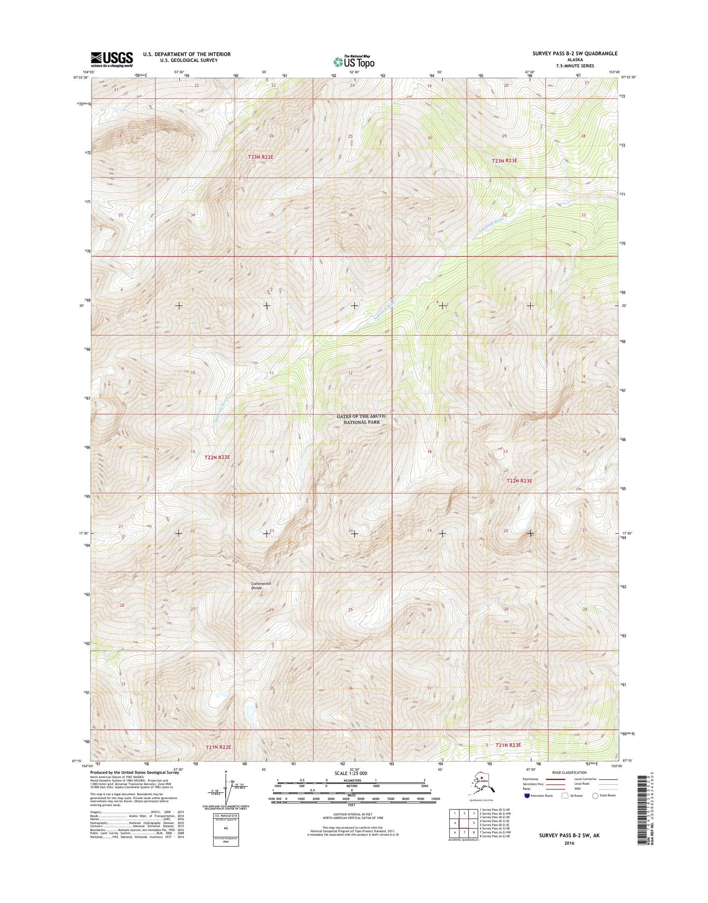 Survey Pass B-2 SW Alaska US Topo Map Image