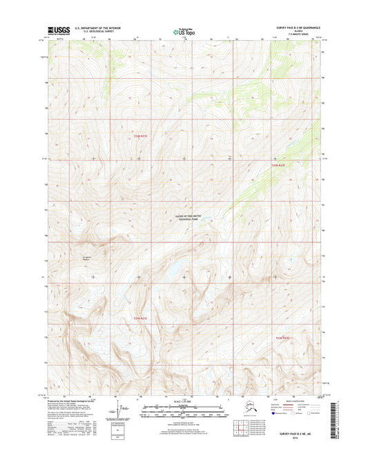 Survey Pass B-3 NE Alaska US Topo Map Image