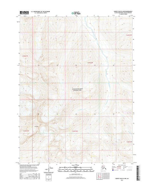 Survey Pass B-4 NW Alaska US Topo Map Image