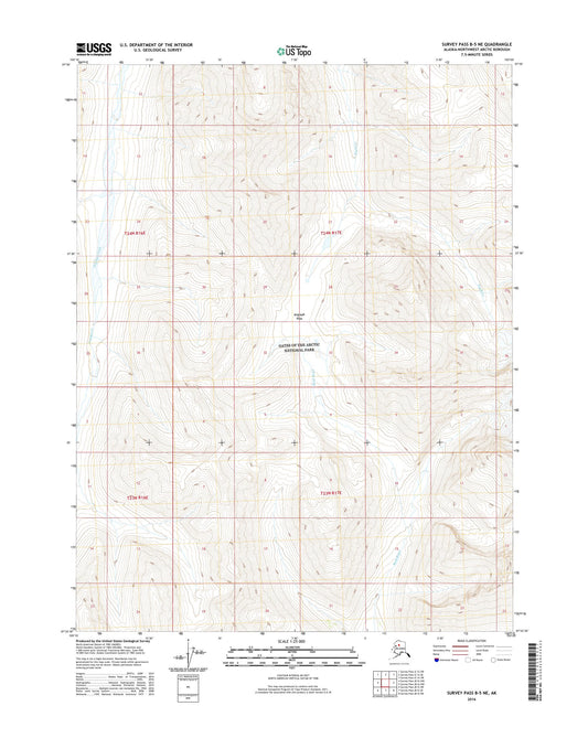 Survey Pass B-5 NE Alaska US Topo Map Image