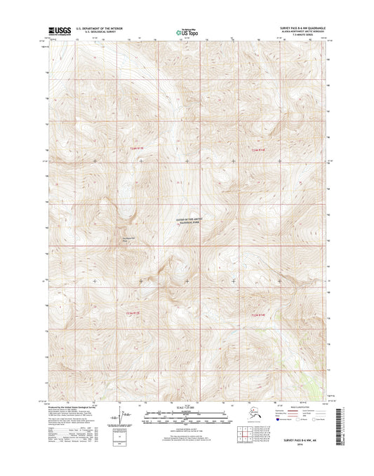 Survey Pass B-6 NW Alaska US Topo Map Image
