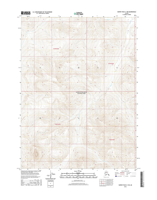 Survey Pass C-1 NE Alaska US Topo Map Image