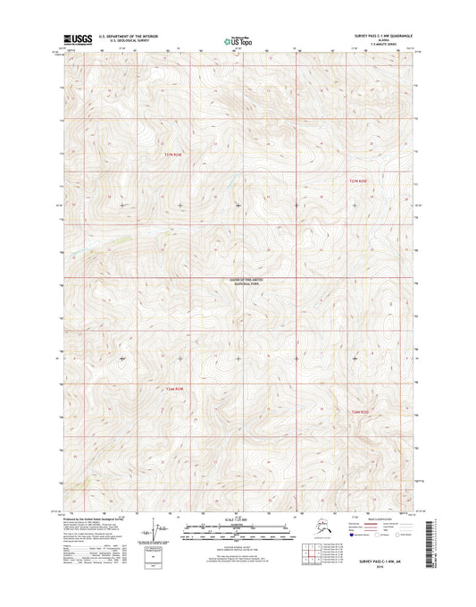 Survey Pass C-1 NW Alaska US Topo Map Image