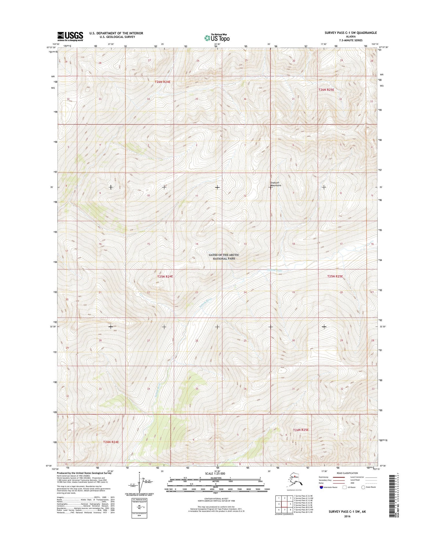 Survey Pass C-1 SW Alaska US Topo Map Image
