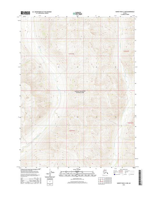 Survey Pass C-2 NW Alaska US Topo Map Image