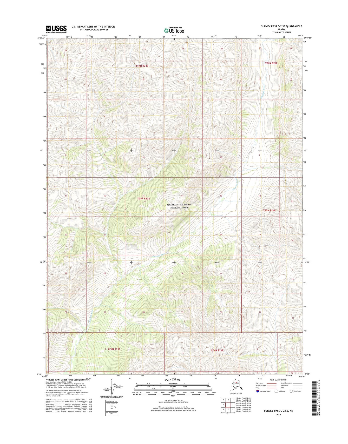 Survey Pass C-2 SE Alaska US Topo Map Image