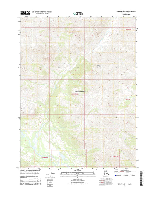 Survey Pass C-2 SW Alaska US Topo Map Image