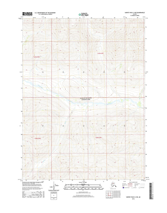 Survey Pass C-4 NE Alaska US Topo Map Image
