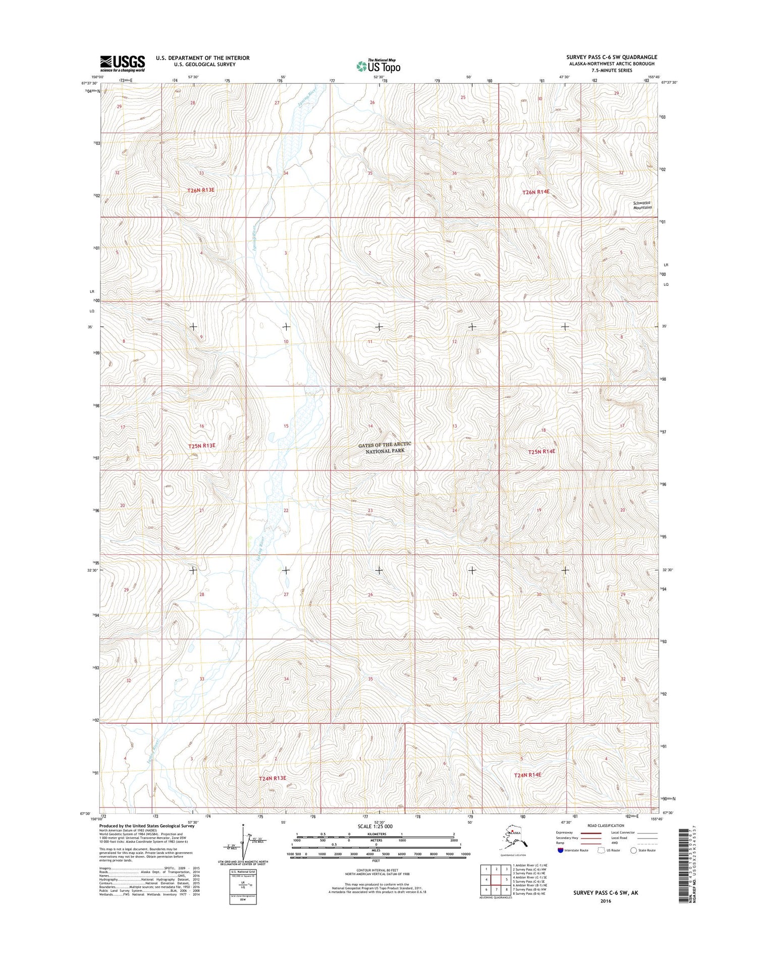 Survey Pass C-6 SW Alaska US Topo Map Image