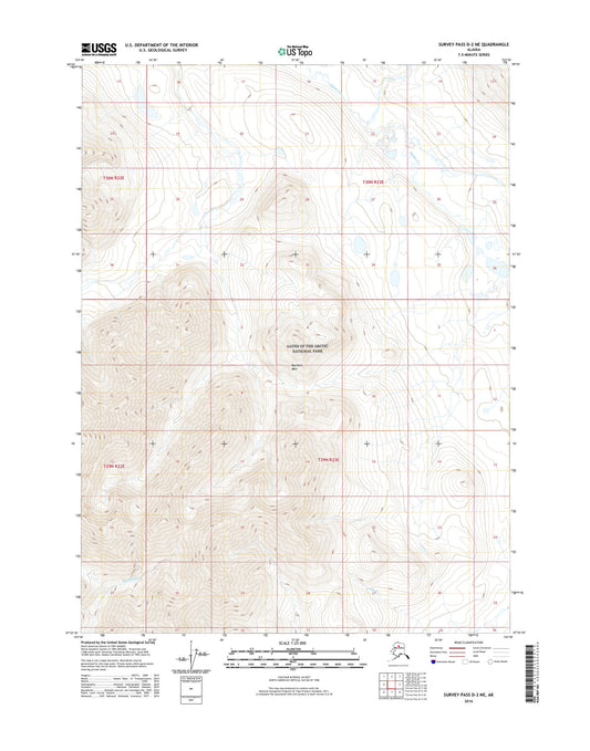 Survey Pass D-2 NE Alaska US Topo Map Image