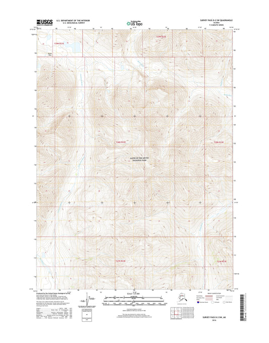 Survey Pass D-2 SW Alaska US Topo Map Image