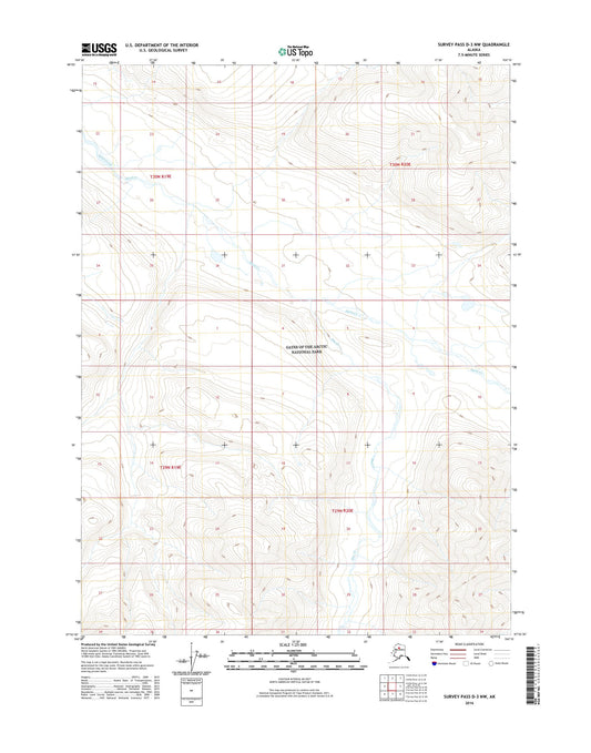 Survey Pass D-3 NW Alaska US Topo Map Image