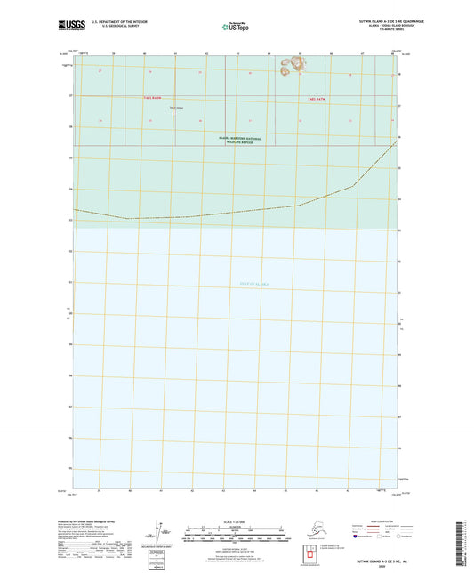 Sutwik Island A-3 OE S NE Alaska US Topo Map Image