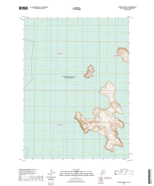 Sutwik Island A-3 SE Alaska US Topo Map Image