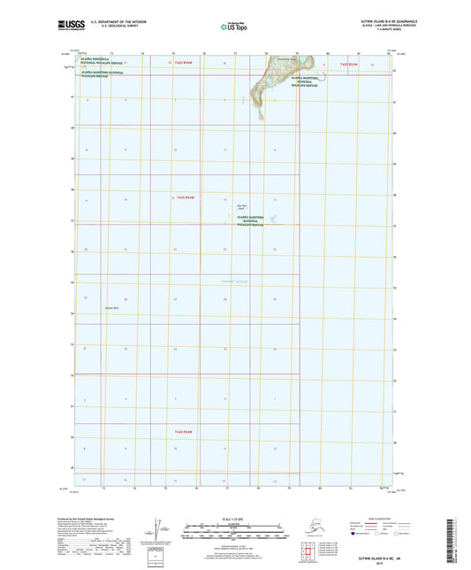Sutwik Island B-6 NE Alaska US Topo Map Image