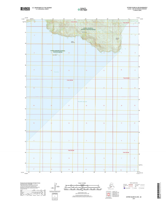 Sutwik Island B-6 NW Alaska US Topo Map Image