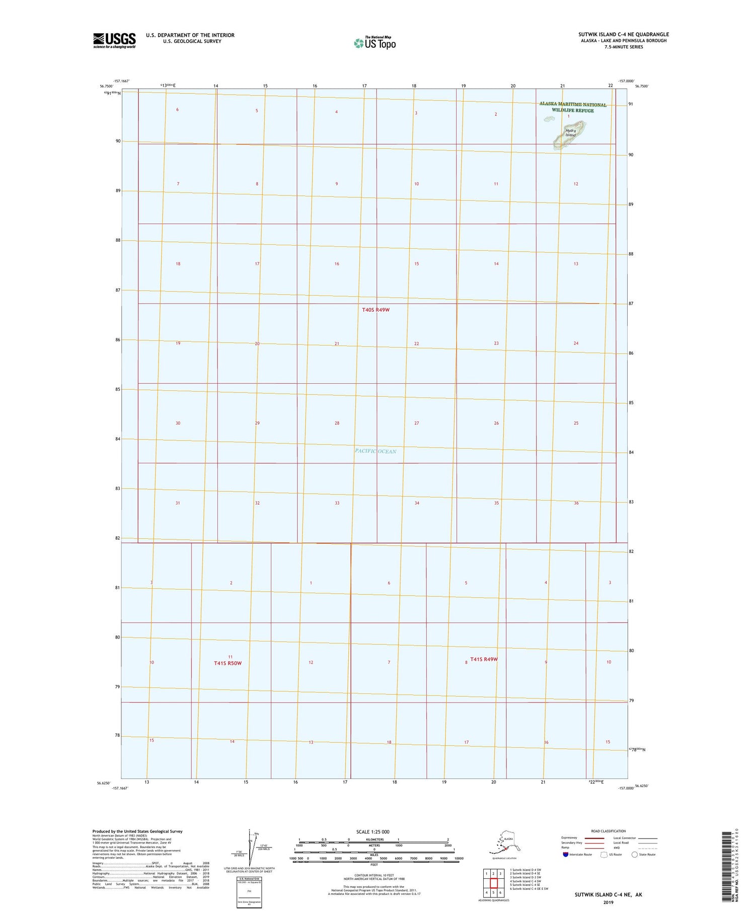 Sutwik Island C-4 NE Alaska US Topo Map Image