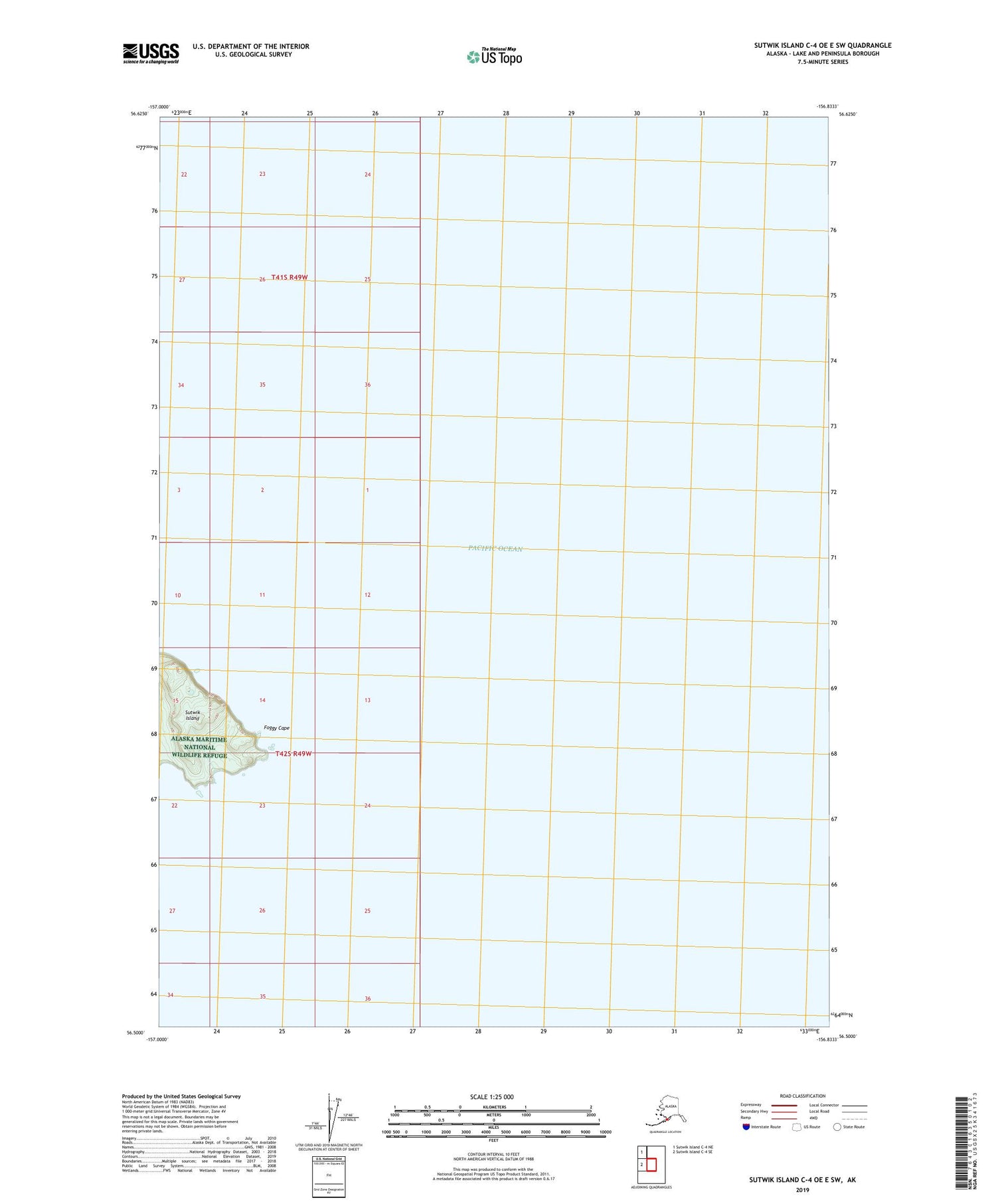 Sutwik Island C-4 OE E SW Alaska US Topo Map Image