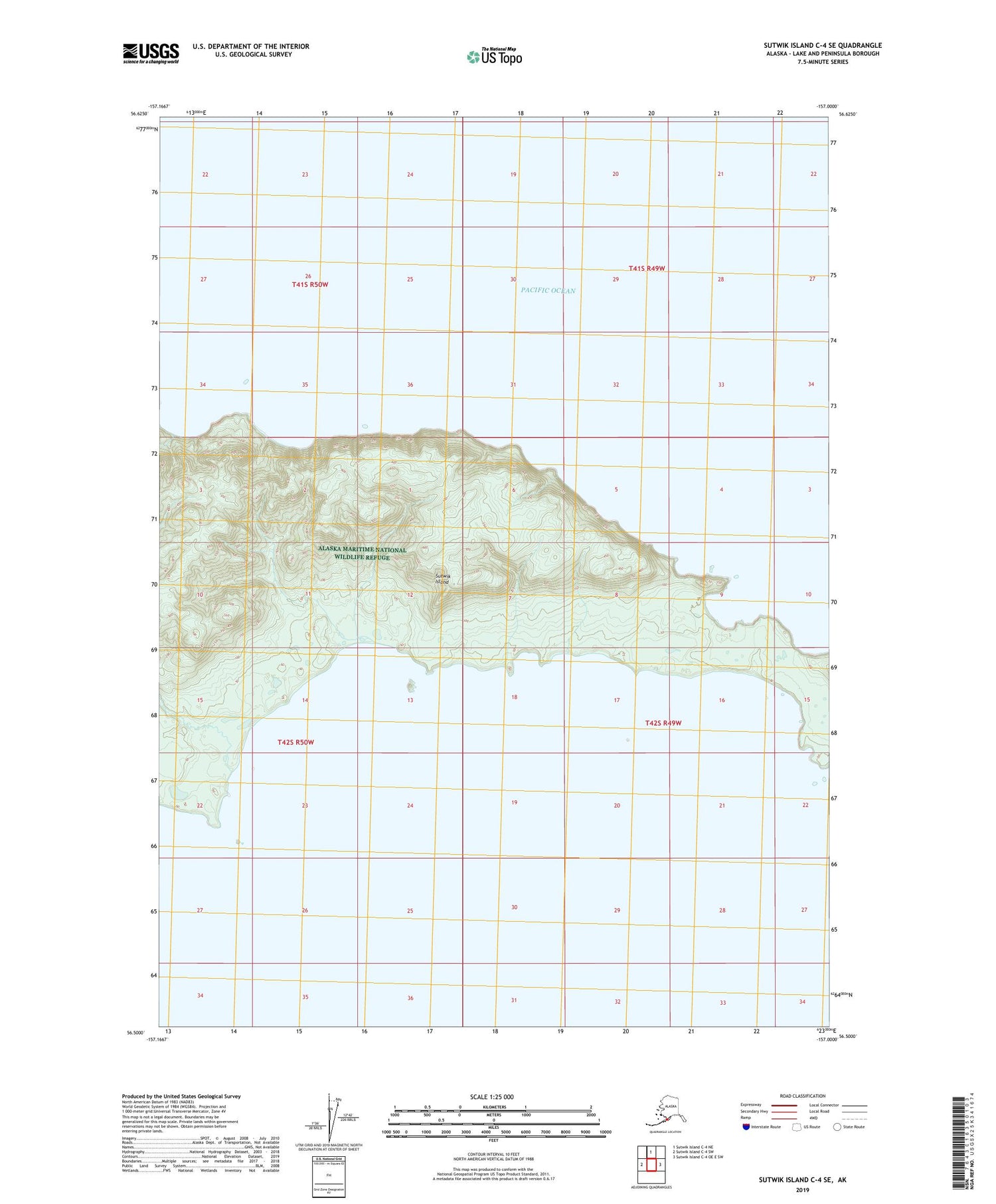 Sutwik Island C-4 SE Alaska US Topo Map Image