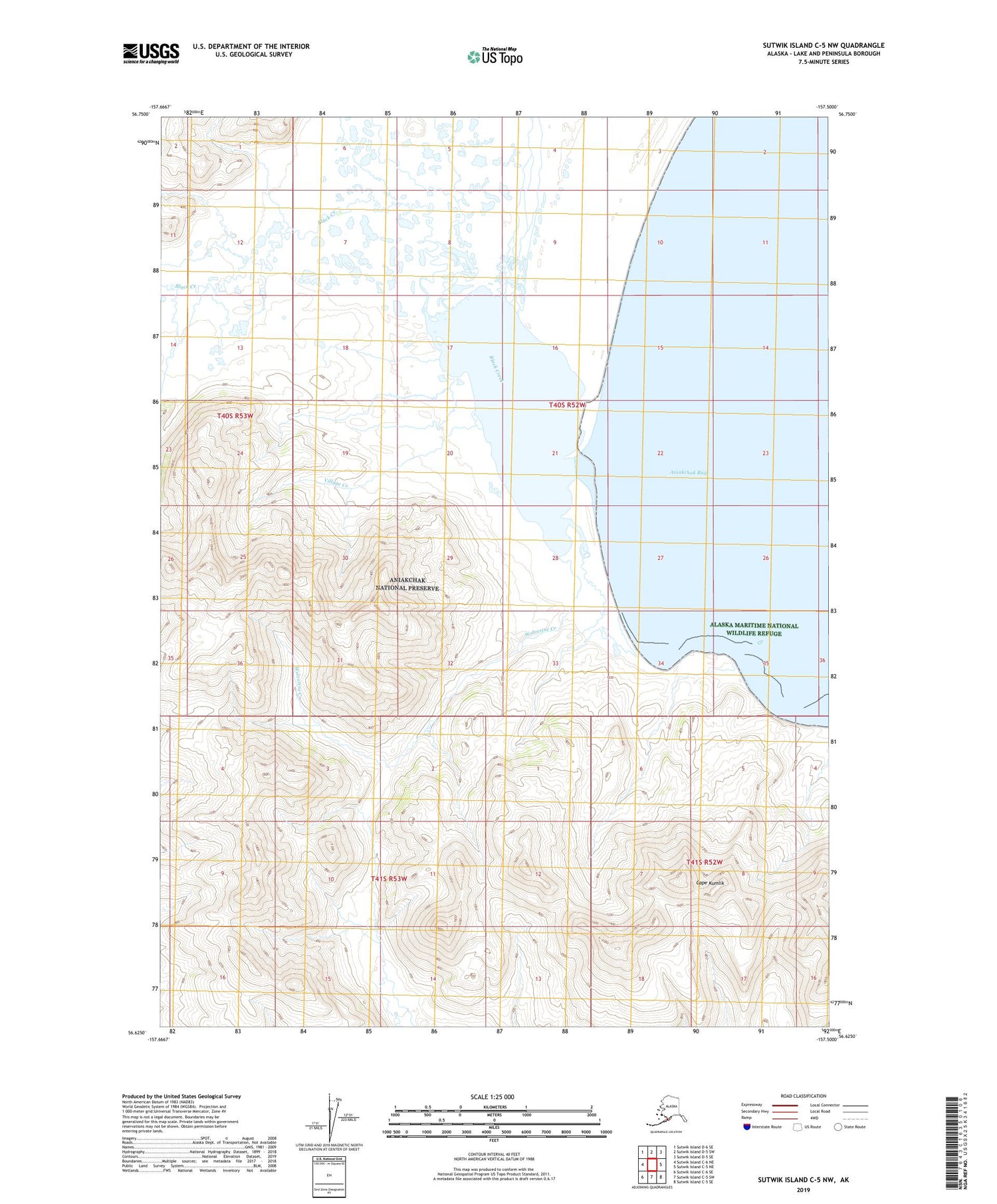 Sutwik Island C-5 NW Alaska US Topo Map Image