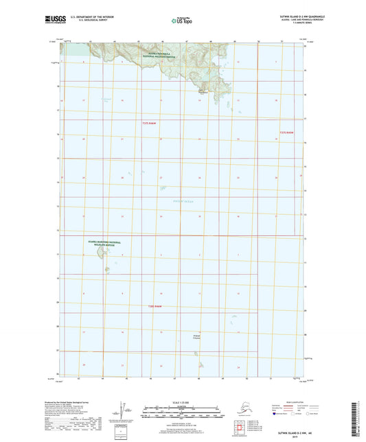 Sutwik Island D-2 NW Alaska US Topo Map Image