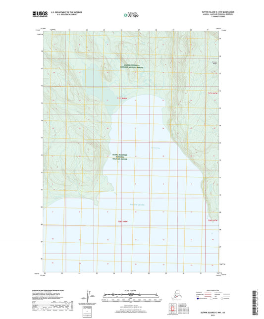 Sutwik Island D-3 NW Alaska US Topo Map Image