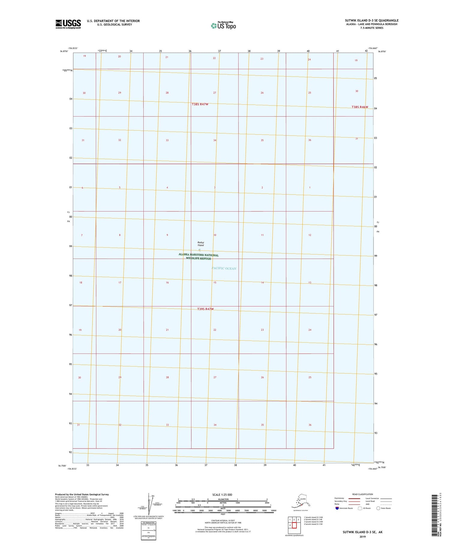 Sutwik Island D-3 SE Alaska US Topo Map Image