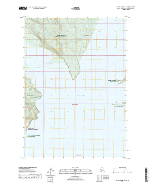 Sutwik Island D-4 SE Alaska US Topo Map Image