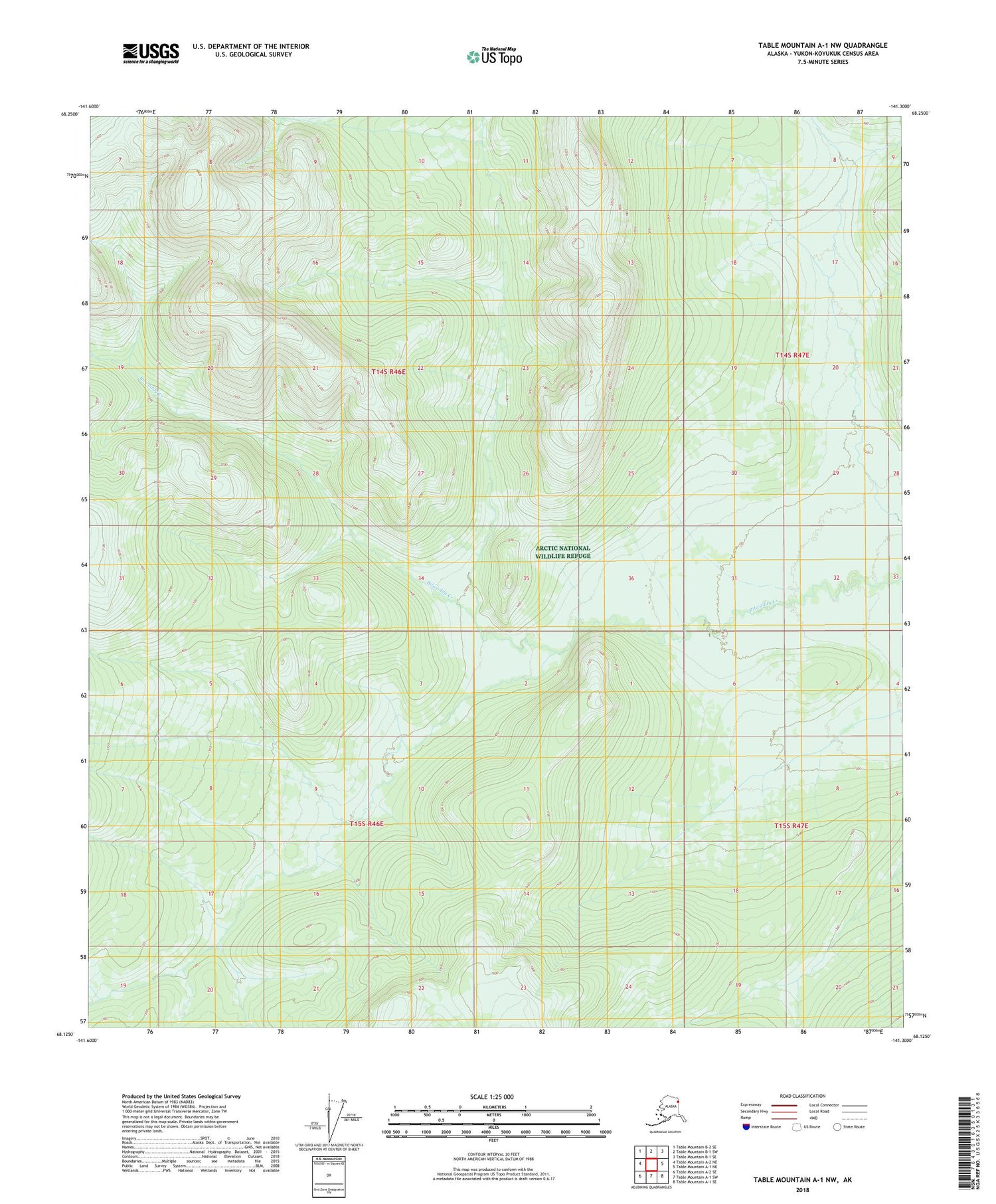 Table Mountain A-1 NW Alaska US Topo Map Image