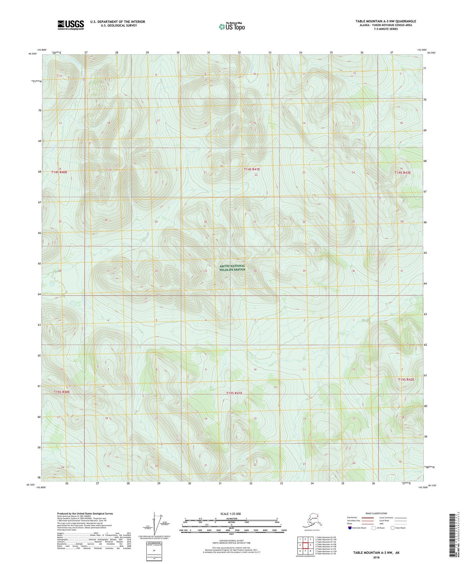 Table Mountain A-3 NW Alaska US Topo Map Image