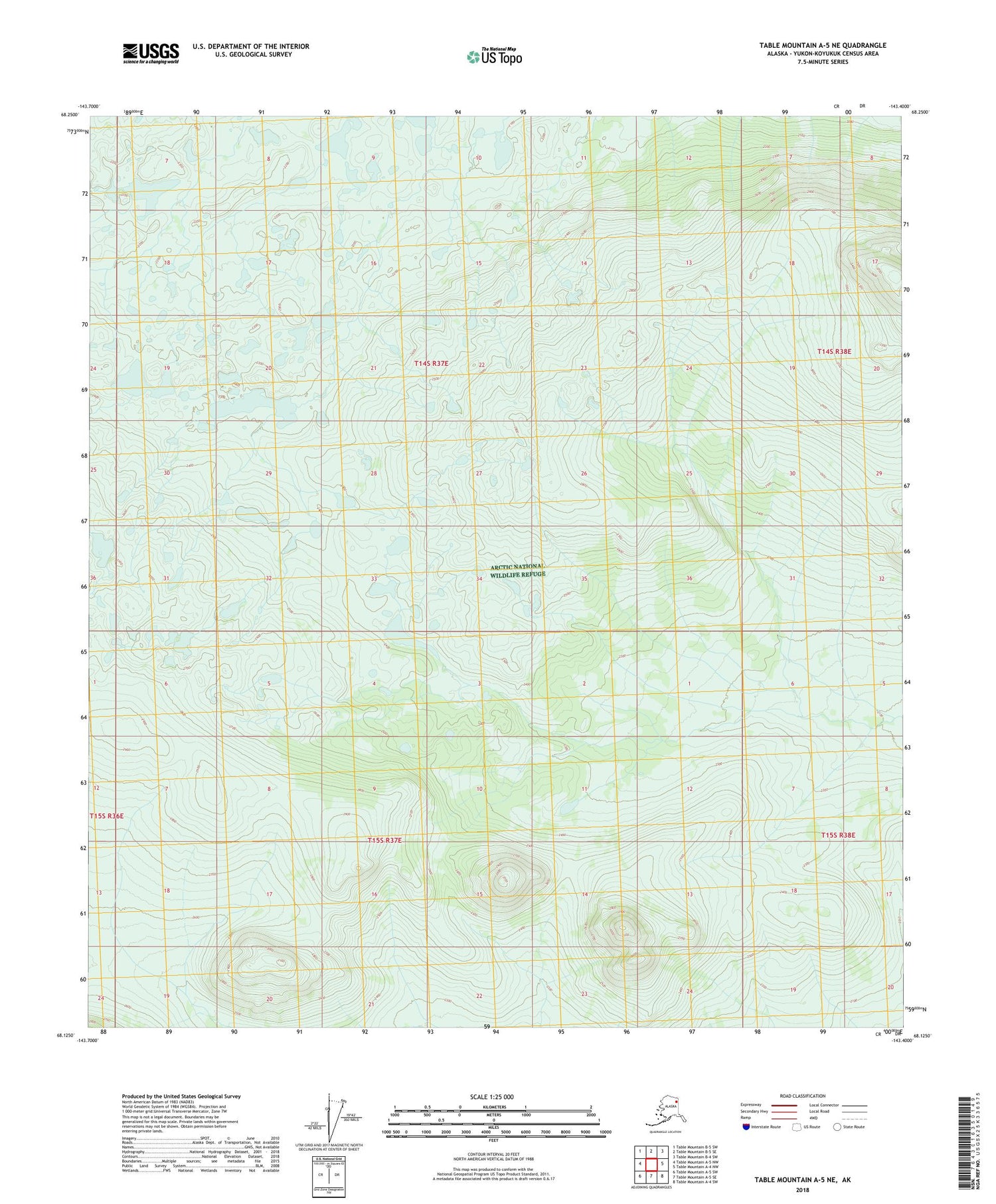 Table Mountain A-5 NE Alaska US Topo Map Image