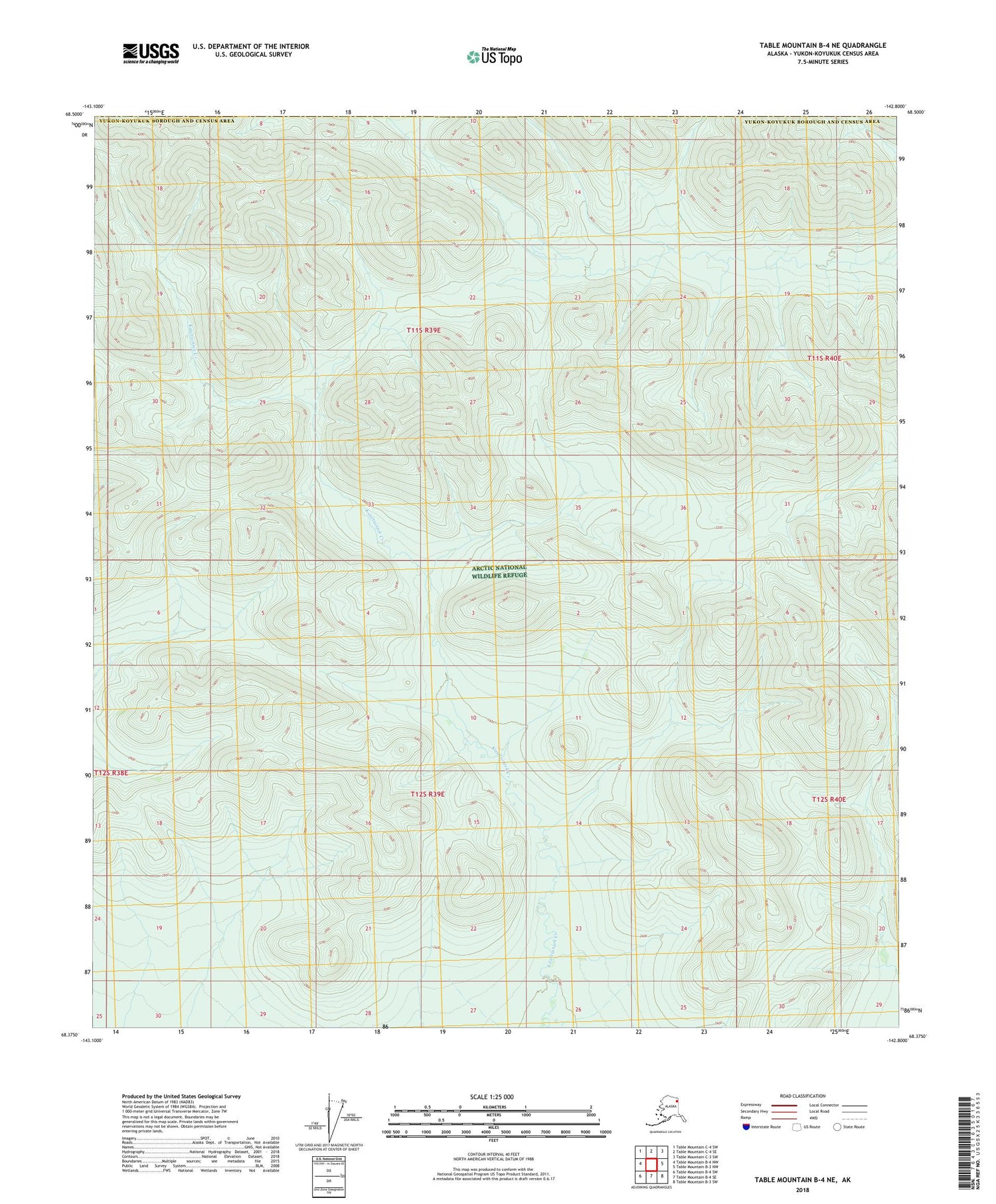 Table Mountain B-4 NE Alaska US Topo Map Image