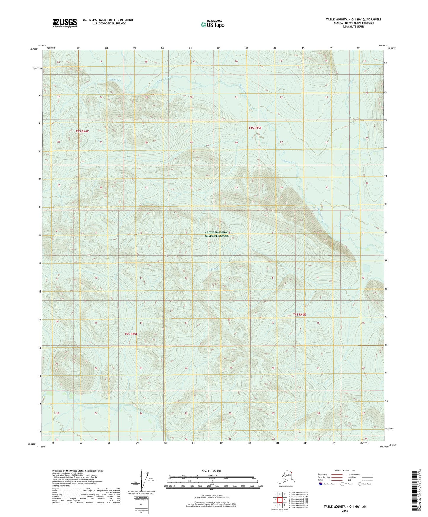 Table Mountain C-1 NW Alaska US Topo Map Image